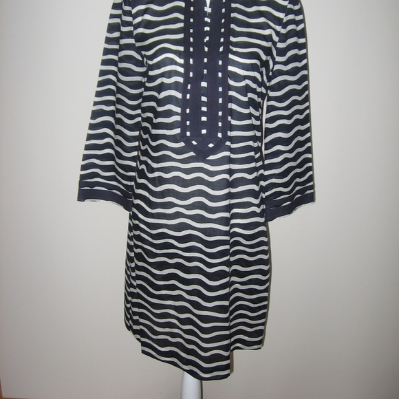 TORY BURCH Blue/White Striped Tunic Top/Dress 8 - Picture 2 of 8